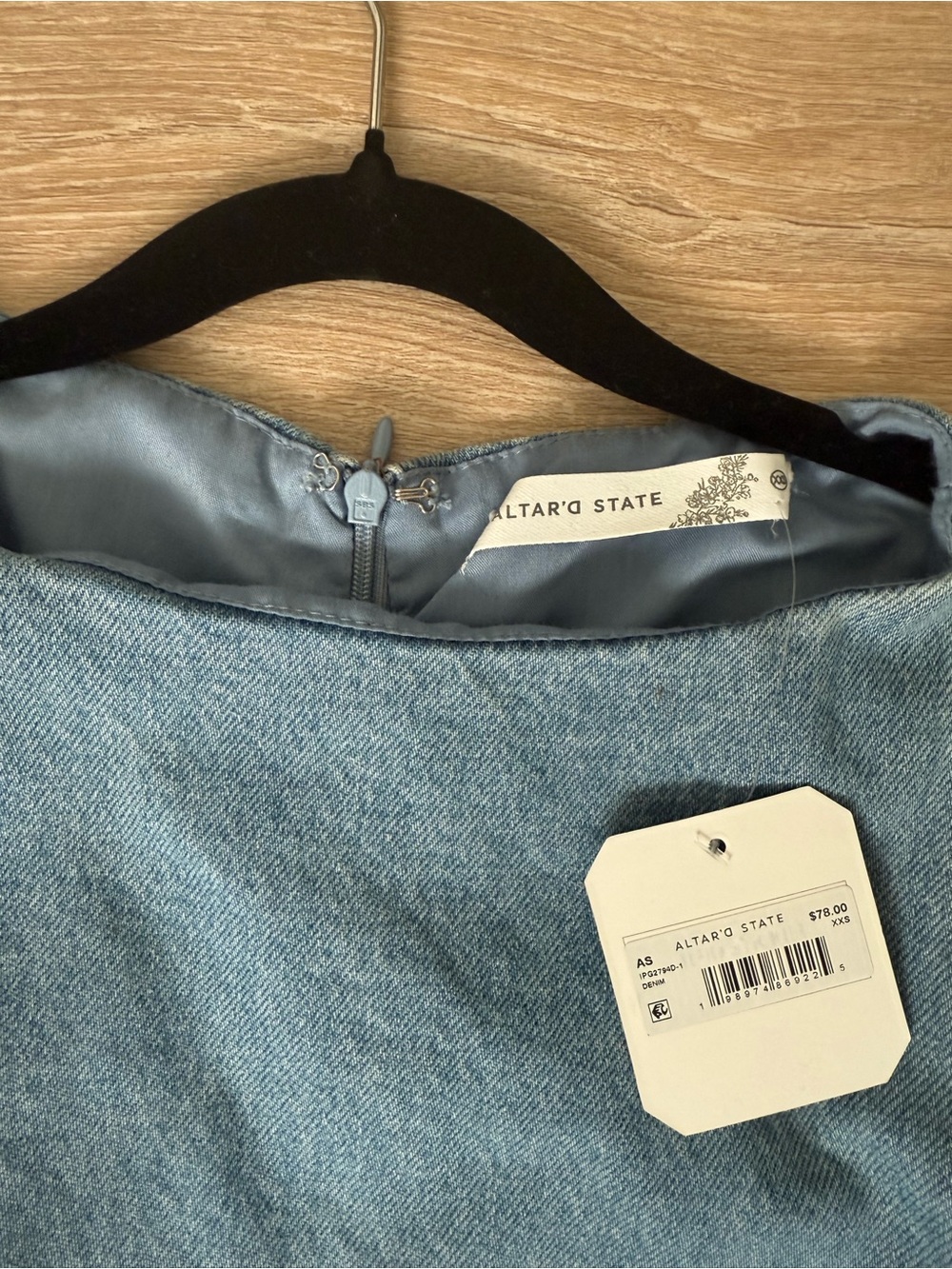 Altar'd State Denim Mini Dress - Light Blue - Picture 2 of 2